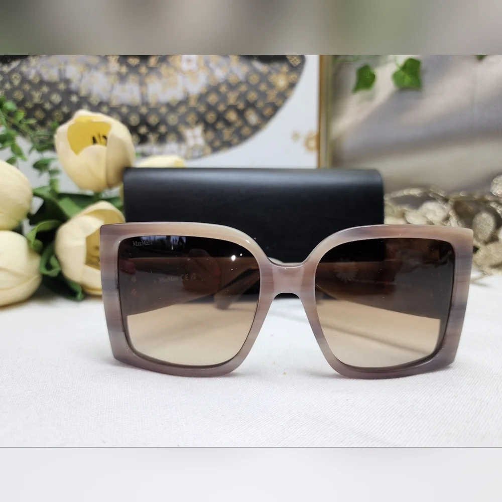 NWT MaxMara Hinge MM0131 - 20F Sunglassea W/ Case And Dust Cloth NWT MaxMara Hinge MM0131 - 20F Sunglassea W/ Case And Dust  main image 2